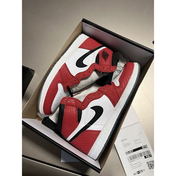 Jordan 1 Spider-Man Origin Story  555088602 Size 10.5 New/ tried on (Yellowing) - Picture 11 of 11